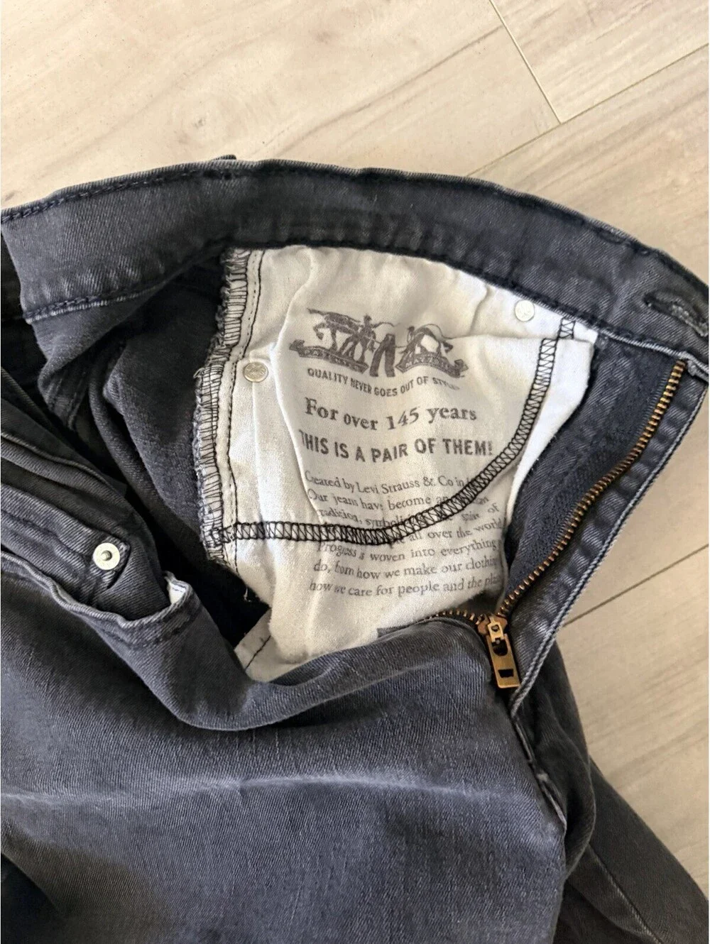 Levi’s 514 Men’s Jeans 33x34 Faded Black Straight Fit Stretch WaterLess Denim